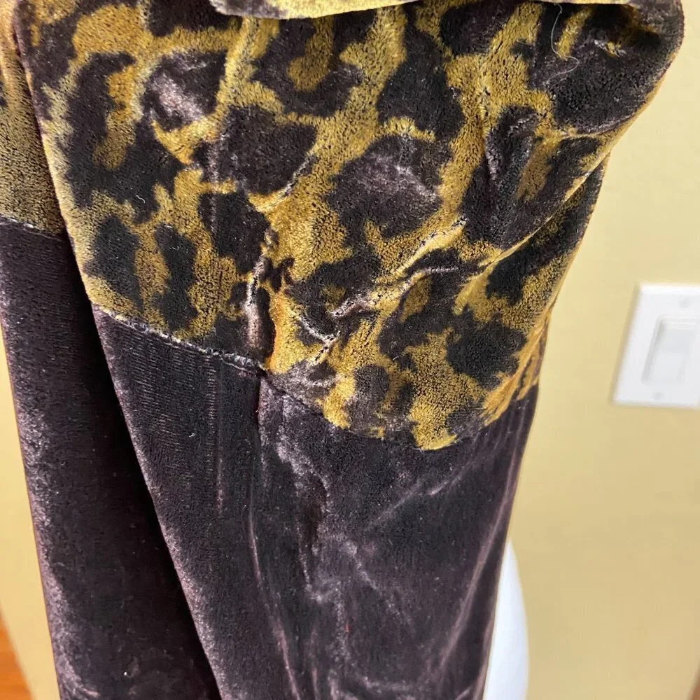 Vintage Nick & Nora Scarf  Velvet  Animal Print